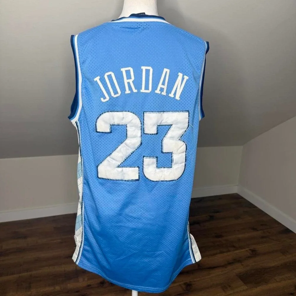 Jordan UNC North Carolina Argyle 23 Basketball Jersey Carolina Blue Size M